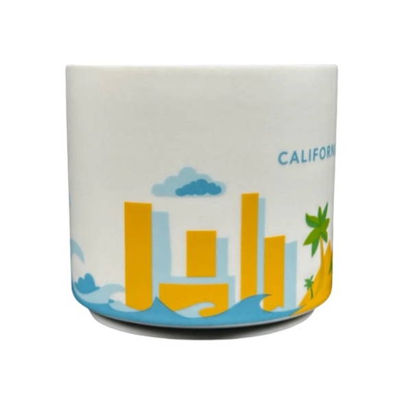 Starbucks 14oz White and Blue with shades of yellow green Orange California Mug - Picture 3 of 4